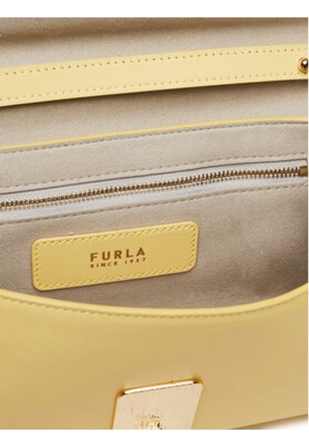 Furla Torebka Meridiana WB01517 BX3227 3684S Żółty. Kolor: żółty. Materiał: skórzane