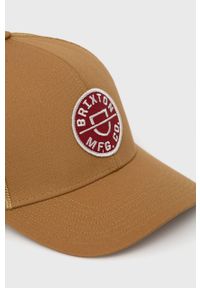 Brixton czapka z daszkiem kolor brązowy z aplikacją. Kolor: brązowy. Materiał: bawełna. Wzór: aplikacja