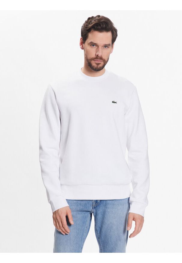 Lacoste Bluza SH9608 Biały Regular Fit. Kolor: biały. Materiał: bawełna