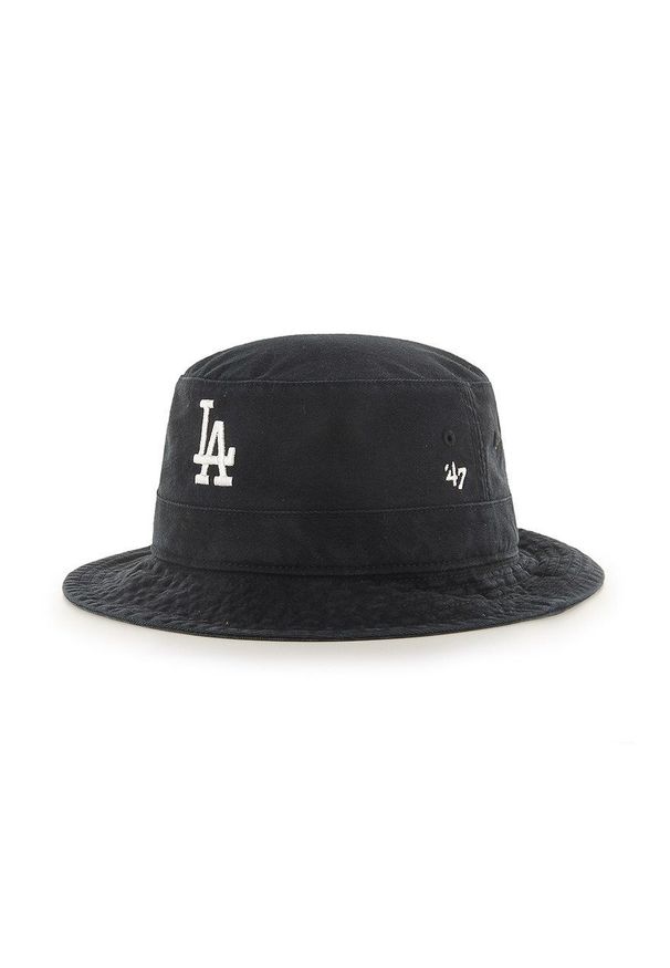 47 Brand - 47brand kapelusz Los Angeles Dodgers kolor czarny bawełniany. Kolor: czarny. Materiał: bawełna