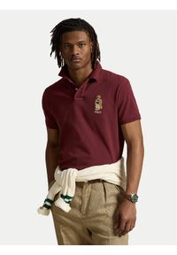 Polo Ralph Lauren Polo 710973159001 Bordowy Custom Slim Fit. Typ kołnierza: polo. Kolor: czerwony. Materiał: bawełna #1
