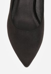 Born2be - Czarne Klasyczne Czółenka na Szpilce Ovirissa. Okazja: na spotkanie biznesowe, do pracy. Kolor: czarny. Materiał: futro. Wzór: aplikacja. Obcas: na szpilce. Styl: klasyczny #8