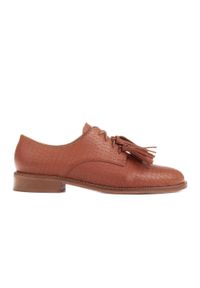 Marco Shoes Półbuty sznurowane z frędzlami brązowe. Kolor: brązowy #1
