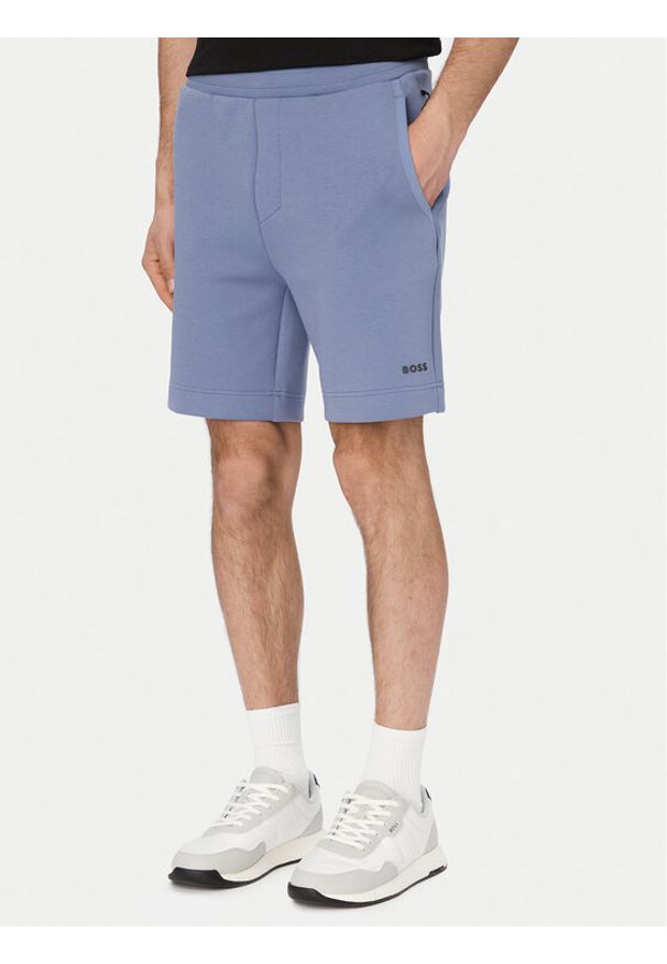 BOSS Szorty sportowe Jt Globe Short 50558970 Niebieski jasny Regular Fit. Kolor: niebieski. Materiał: bawełna. Styl: sportowy