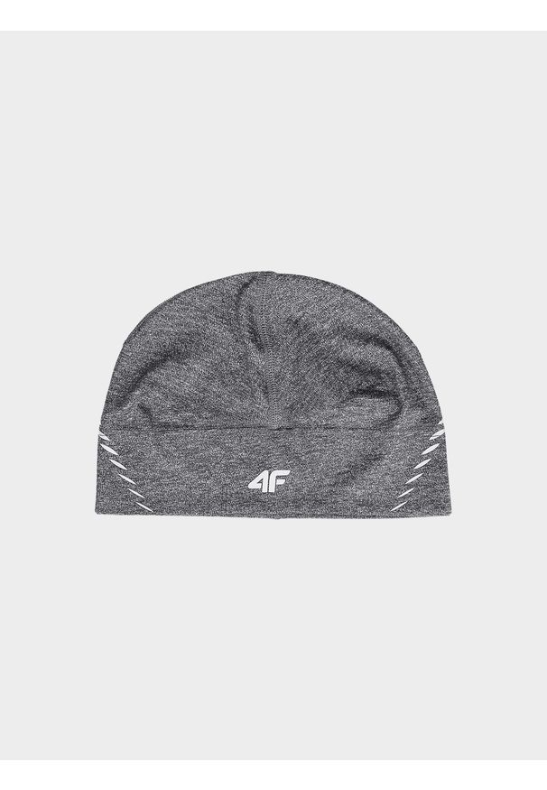 4f - 4F Czapka do biegania uniseks - szara L/XL. Kolor: szary. Materiał: materiał, syntetyk, elastan. Wzór: jednolity. Styl: klasyczny, sportowy