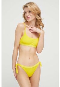 TOMMY HILFIGER - Tommy Hilfiger biustonosz kąpielowy kolor żółty. Kolor: żółty. Materiał: poliester #2