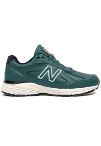 Buty unisex New Balance U990TW4 – zielone. Kolor: zielony. Materiał: skóra, guma. Szerokość cholewki: normalna. Sport: turystyka piesza #1