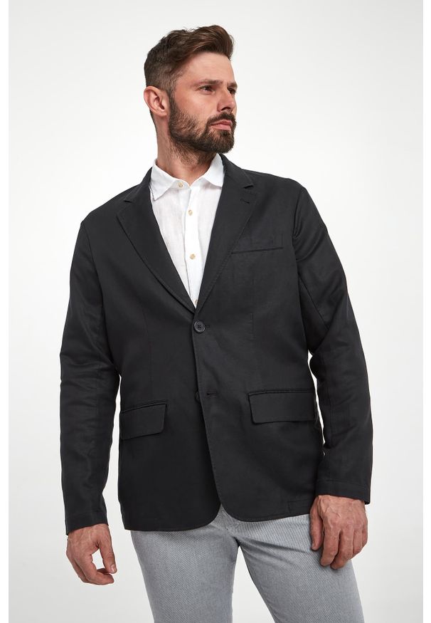 Armani Exchange - Marynarka męska lniana ARMANI EXCHANGE. Materiał: len