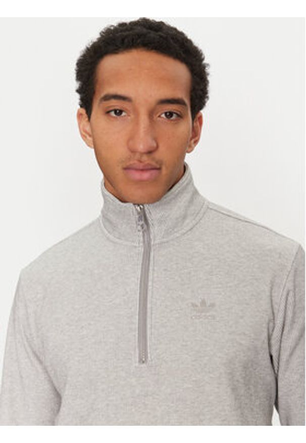 Adidas - adidas Bluza Trefoil Essentials Waffle JD2447 Szary Regular Fit. Kolor: szary. Materiał: syntetyk, bawełna