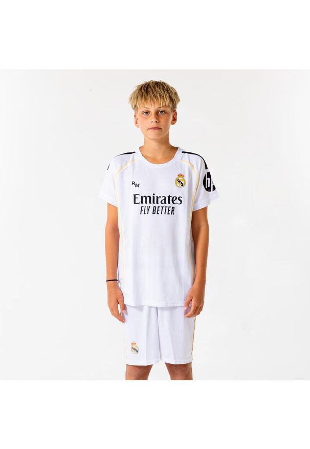 Koszulka domowa Jude Bellingham Real Madrid 25/26 dla dzieci. Kolor: biały. Sport: piłka nożna
