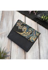 Portfel skórzany PAOLO PERUZZI T-11-G czarny orientalny wzór. Kolor: czarny. Materiał: skóra #1
