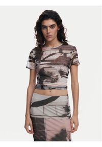 Desigual T-Shirt 25SWTK99 Czarny Regular Fit. Kolor: czarny. Materiał: syntetyk