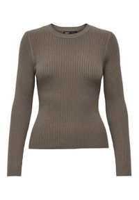 only - ONLY Sweter Louisa 15344579 Brązowy Slim Fit. Kolor: brązowy. Materiał: syntetyk