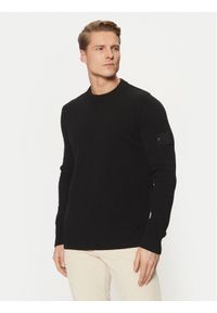 Stone Island Sweter 8115527FA Czarny Regular Fit. Kolor: czarny. Materiał: wełna