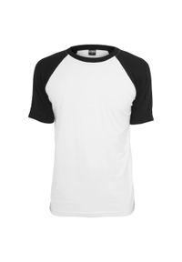 Urban Classics - T-shirt Męski Kontrastowa Raglanowa. Kolor: czarny, biały, wielokolorowy. Długość rękawa: raglanowy rękaw. Sport: turystyka piesza