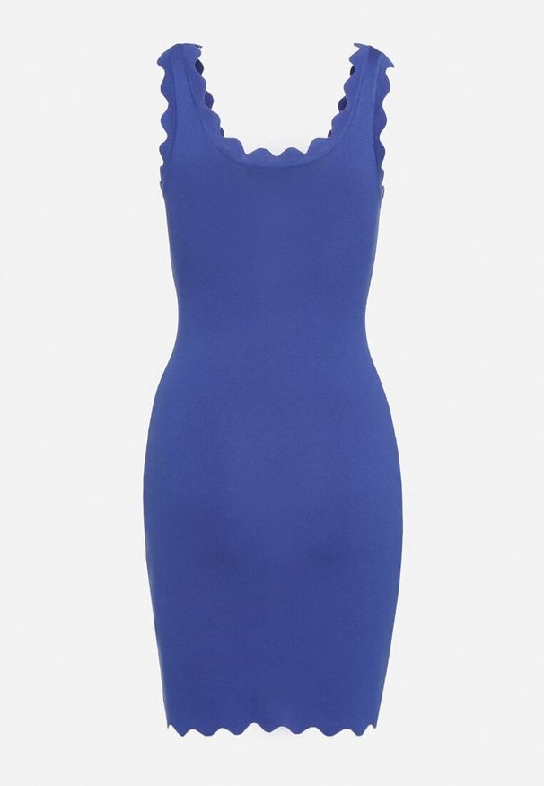 Born2be - Niebieska Sukienka Dephosa. Okazja: na co dzień, na randkę, na imprezę. Kolor: niebieski. Materiał: prążkowany, dzianina. Długość rękawa: bez rękawów. Sezon: lato. Typ sukienki: proste, dopasowane. Styl: casual