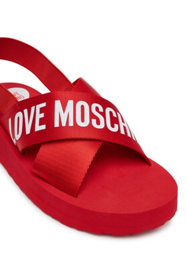 Love Moschino - LOVE MOSCHINO Sandały JA16214G0MIX5500 Czerwony. Kolor: czerwony. Materiał: materiał