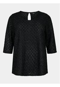 Zizzi Bluzka M59212A Czarny Regular Fit. Kolor: czarny. Materiał: syntetyk #3