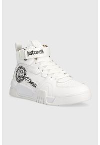 Just Cavalli sneakersy kolor biały 75RA3SA3 ZP377 003. Nosek buta: okrągły. Zapięcie: rzepy. Kolor: biały. Materiał: guma. Szerokość cholewki: normalna #4