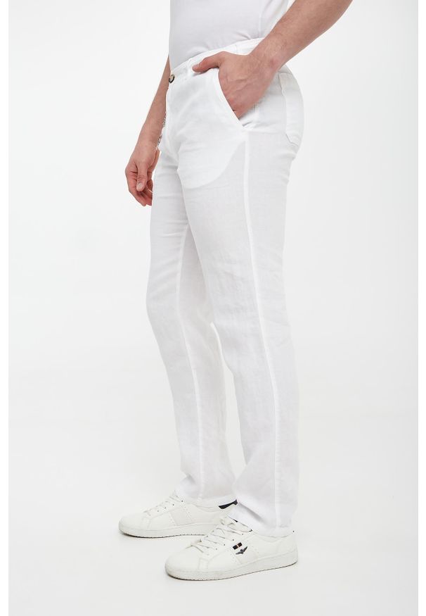 PAUL & SHARK - Spodnie męskie lniane PAUL&SHARK. Materiał: len