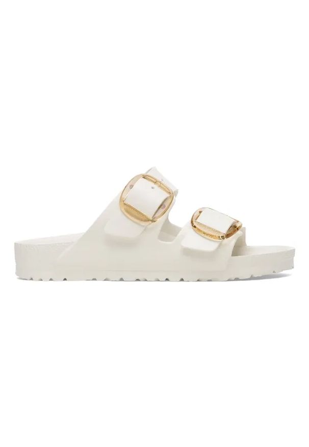Birkenstock - BIRKENSTOCK Arizona Big Buckle EVA Eggshell Klapki damskie. Okazja: na spacer, na plażę. Kolor: kremowy. Materiał: materiał. Sezon: lato. Styl: elegancki, klasyczny