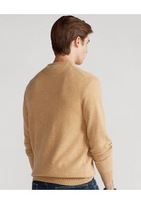 Ralph Lauren - RALPH LAUREN - Beżowy sweter z kultowym logo. Typ kołnierza: polo. Kolor: beżowy. Materiał: wełna. Długość rękawa: długi rękaw. Długość: długie. Wzór: haft. Styl: klasyczny #3