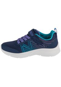 skechers - Buty sportowe Sneakersy dziewczęce, Microspec Plus - Swirl Sweet. Kolor: niebieski. Sport: turystyka piesza