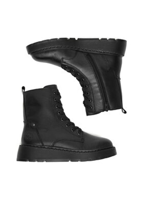 Rieker Trzewiki CEO-70401-00 Czarny. Kolor: czarny. Materiał: skóra