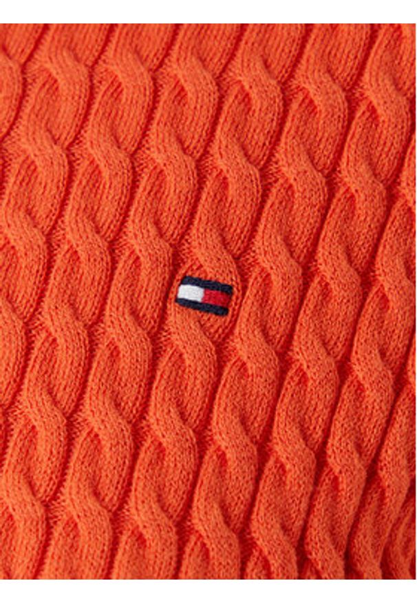 TOMMY HILFIGER - Tommy Hilfiger Sweter Fine WW0WW41474 Pomarańczowy Regular Fit. Kolor: pomarańczowy