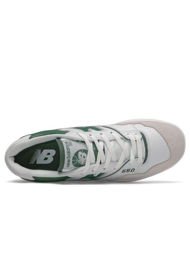Buty unisex New Balance BB550WT1 – białe. Kolor: biały. Materiał: skóra. Szerokość cholewki: normalna