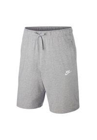 Nike - Spodenki dresowe męskie NIKE NSW CLUB bawełniane. Kolor: szary. Materiał: dresówka, bawełna. Długość: krótkie. Sezon: lato