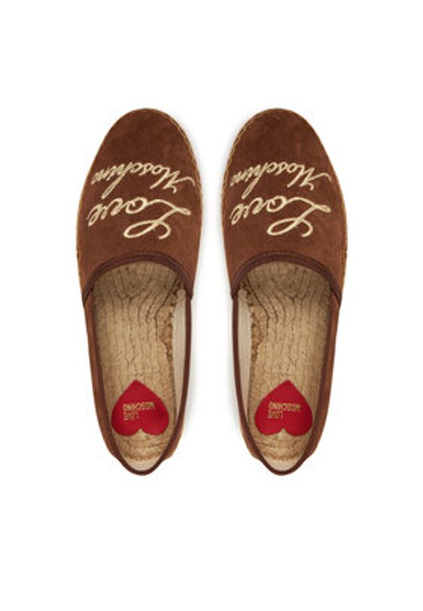 Love Moschino - LOVE MOSCHINO Espadryle JA10272G0MIG0300 Brązowy. Kolor: brązowy. Materiał: skóra, zamsz