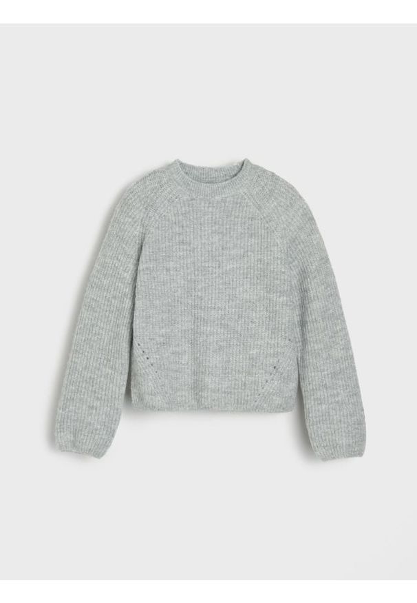 Sinsay - Sweter z długim rękawem - szary. Kolor: szary. Długość rękawa: długi rękaw. Długość: długie