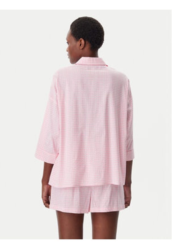 DKNY Piżama YI50046 Różowy Regular Fit. Kolor: różowy. Materiał: bawełna