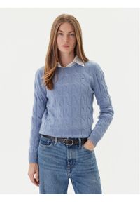 TOMMY HILFIGER - Tommy Hilfiger Sweter WW0WW43586 Błękitny Regular Fit. Kolor: niebieski. Materiał: wełna #1