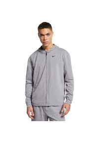 Bluza z kapturem Nike Full-Zip Yoga, Mężczyźni. Typ kołnierza: kaptur. Kolor: szary. Materiał: materiał, poliester