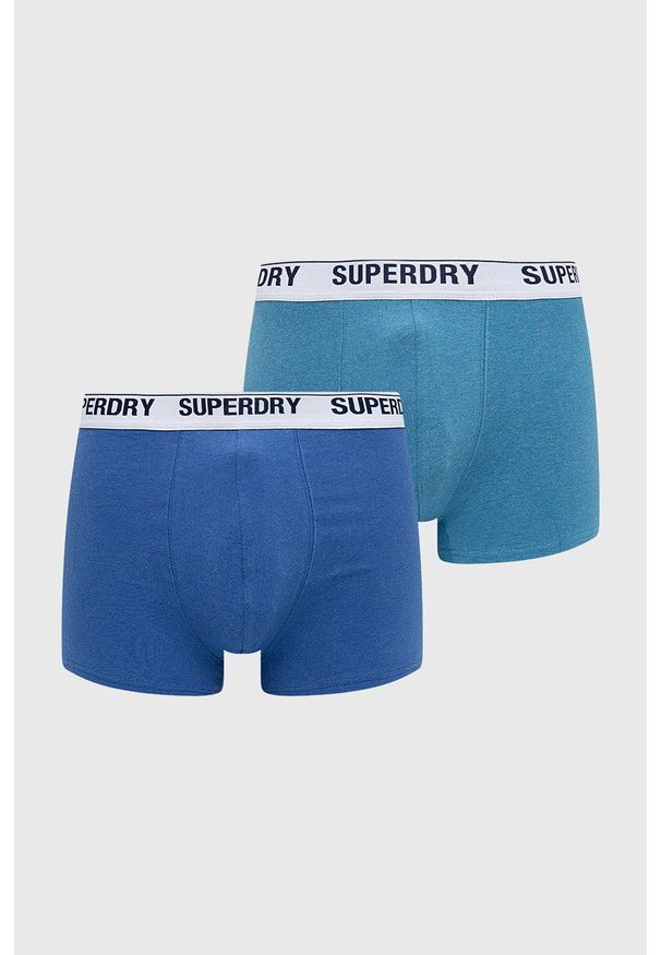 Superdry Bokserki (2-pack) męskie kolor niebieski. Kolor: niebieski. Materiał: bawełna