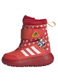 Adidas - Buty adidas Winterplay Disney Minnie Jr IG7191 czerwone. Kolor: czerwony. Wzór: motyw z bajki. Sezon: zima