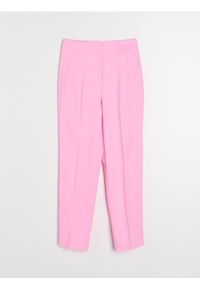 Sinsay - Spodnie cygaretki z domieszką wiskozy - różowy. Kolor: różowy. Materiał: wiskoza #1