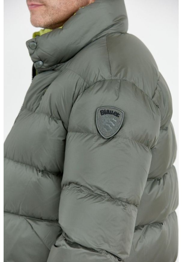 Blauer USA - BLAUER Ciemnozielona puchowa kurtka męska FLETCHER. Kolor: zielony. Materiał: puch