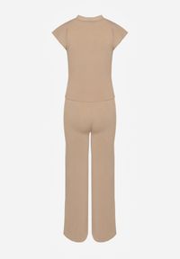 Renee - Beżowy Komplet Kamizelka i Spodnie Regular Annavie. Kolor: beżowy. Materiał: materiał #5