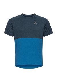 Koszulka rowerowa męska Odlo Crew neck RIDE EASY. Kolor: wielokolorowy, niebieski, czarny