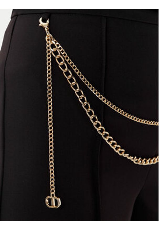 TwinSet - TWINSET Spodnie palazzo 252TP2281 Czarny Wide Leg. Kolor: czarny. Materiał: syntetyk