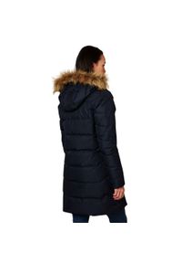 Płaszcz puchowy damski Helly Hansen Aden Down Parka. Kolor: czarny, niebieski, wielokolorowy. Materiał: puch. Sport: turystyka piesza