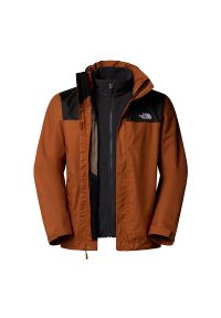 Kurtka męska The North Face Evolve II Triclimate 00CG55E0O1 - brązowa. Kolor: brązowy. Materiał: poliester, dzianina, polar, tkanina. Styl: klasyczny #1