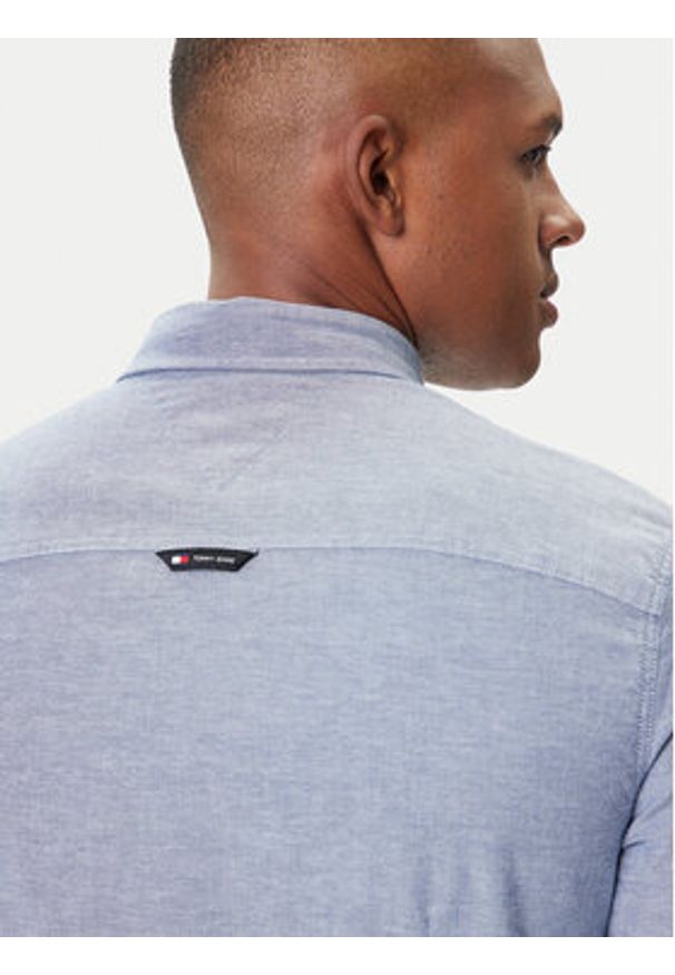 Tommy Jeans Koszula Oxford DM0DM09594 Niebieski Slim Fit. Kolor: niebieski. Materiał: bawełna