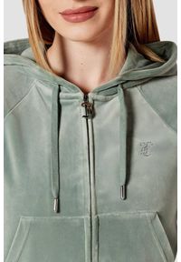 Juicy Couture - JUICY COUTURE Zielona damska bluza damska Madison Hoodie, Rozmiar M. Okazja: na co dzień. Kolor: zielony. Materiał: materiał. Styl: casual, klasyczny #5