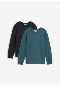 bonprix - Bluza z miękkiego materiału z bawełną (2 szt.). Kolor: szary. Materiał: materiał, bawełna #1