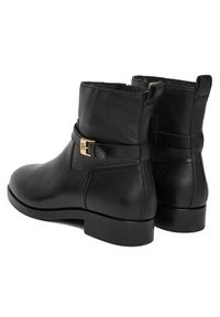 TOMMY HILFIGER - Tommy Hilfiger Botki Th Buckle Riding Leather Bootie FW0FW08781 Czarny. Kolor: czarny. Materiał: skóra