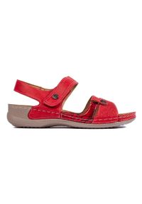 Shelvt Wygodne czerwone sandały damskie. Kolor: czerwony